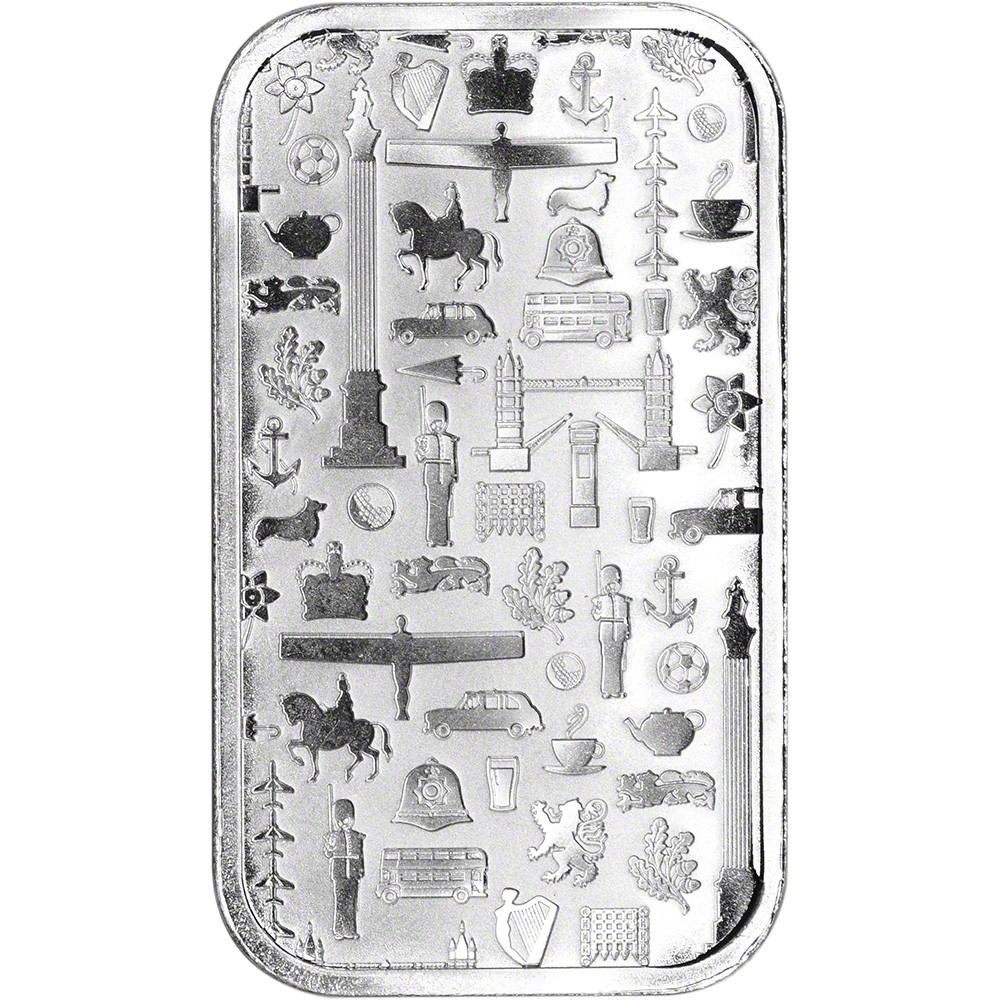 1 oz Silver Bar JBR Recovery Ltd - 999 Fine Icons of Britain