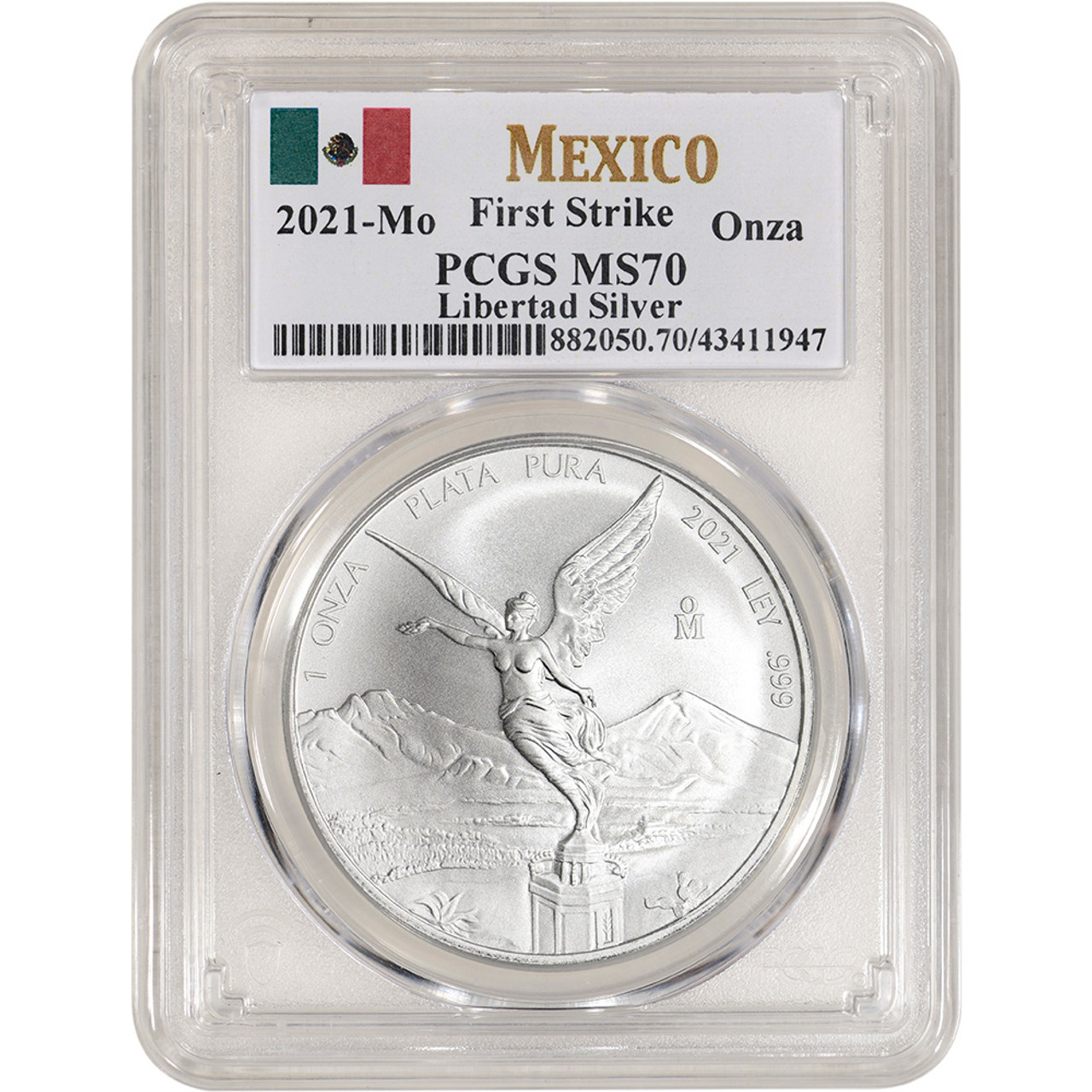 2021 Mo Mexico Silver Libertad 1 oz 1 Onza - PCGS MS70 First