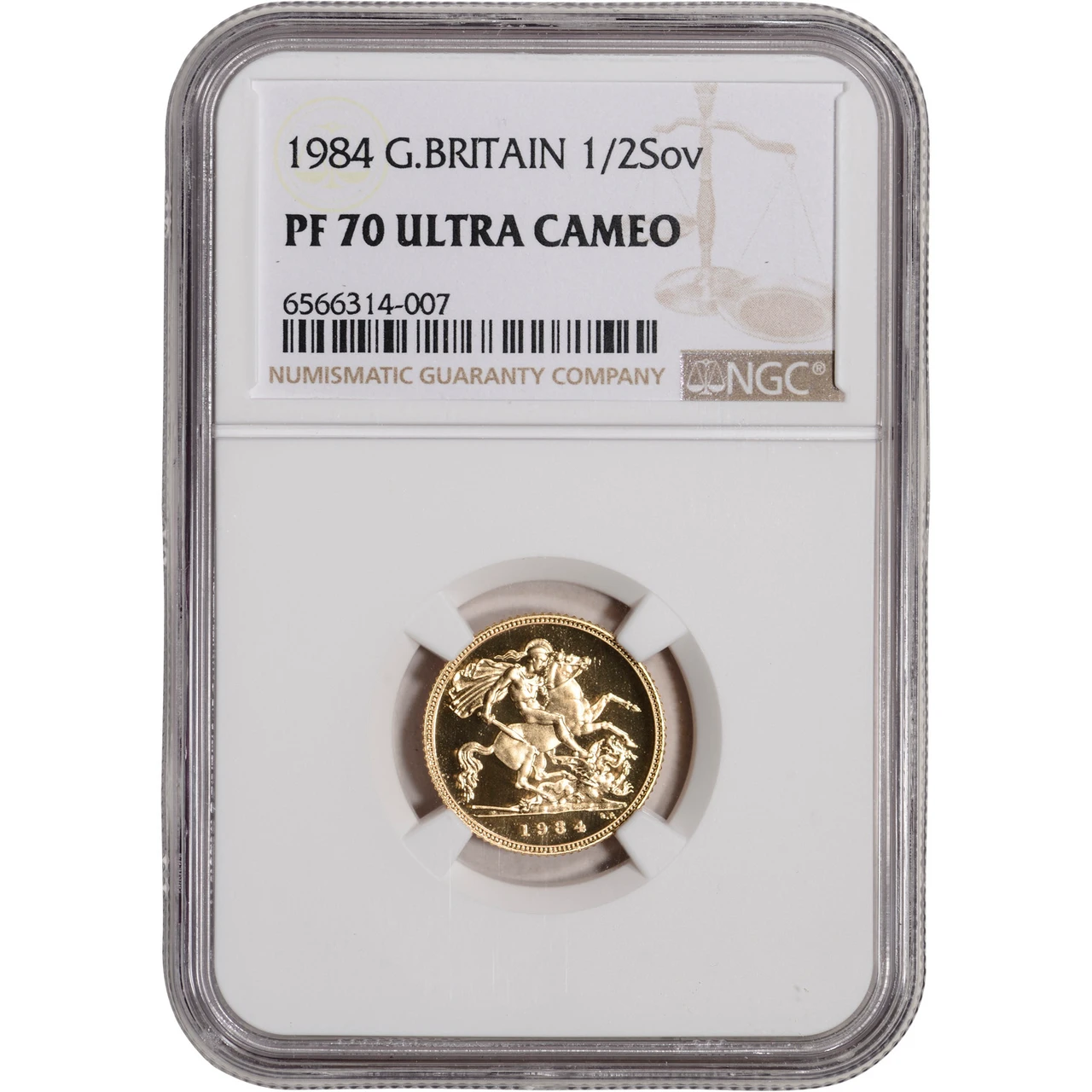 1984 Great Britain Gold 1/2 Sovereign Proof - NGC PF70 Ultra Cameo 
