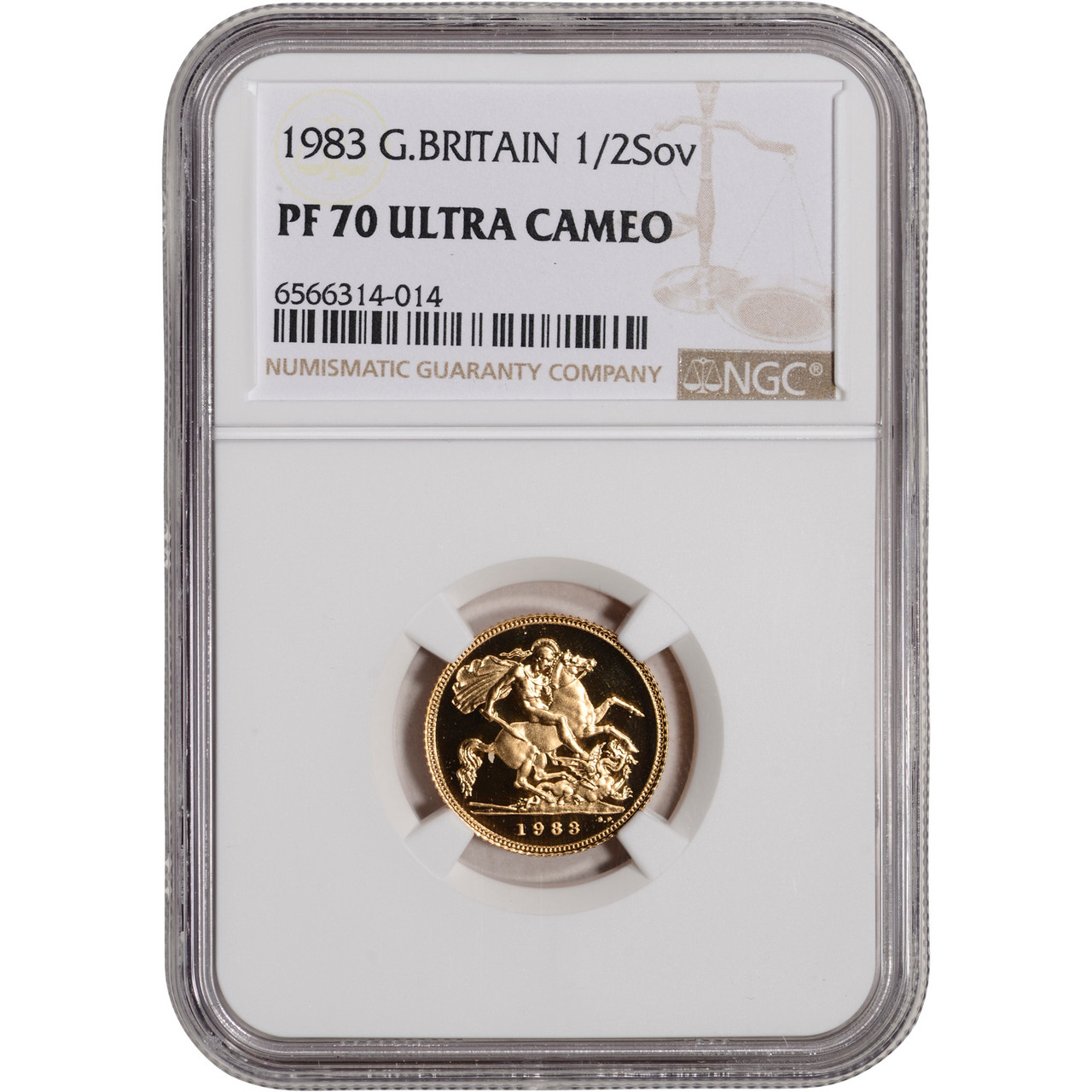 1983 Great Britain Gold 1/2 Sovereign Proof - NGC PF70 Ultra Cameo