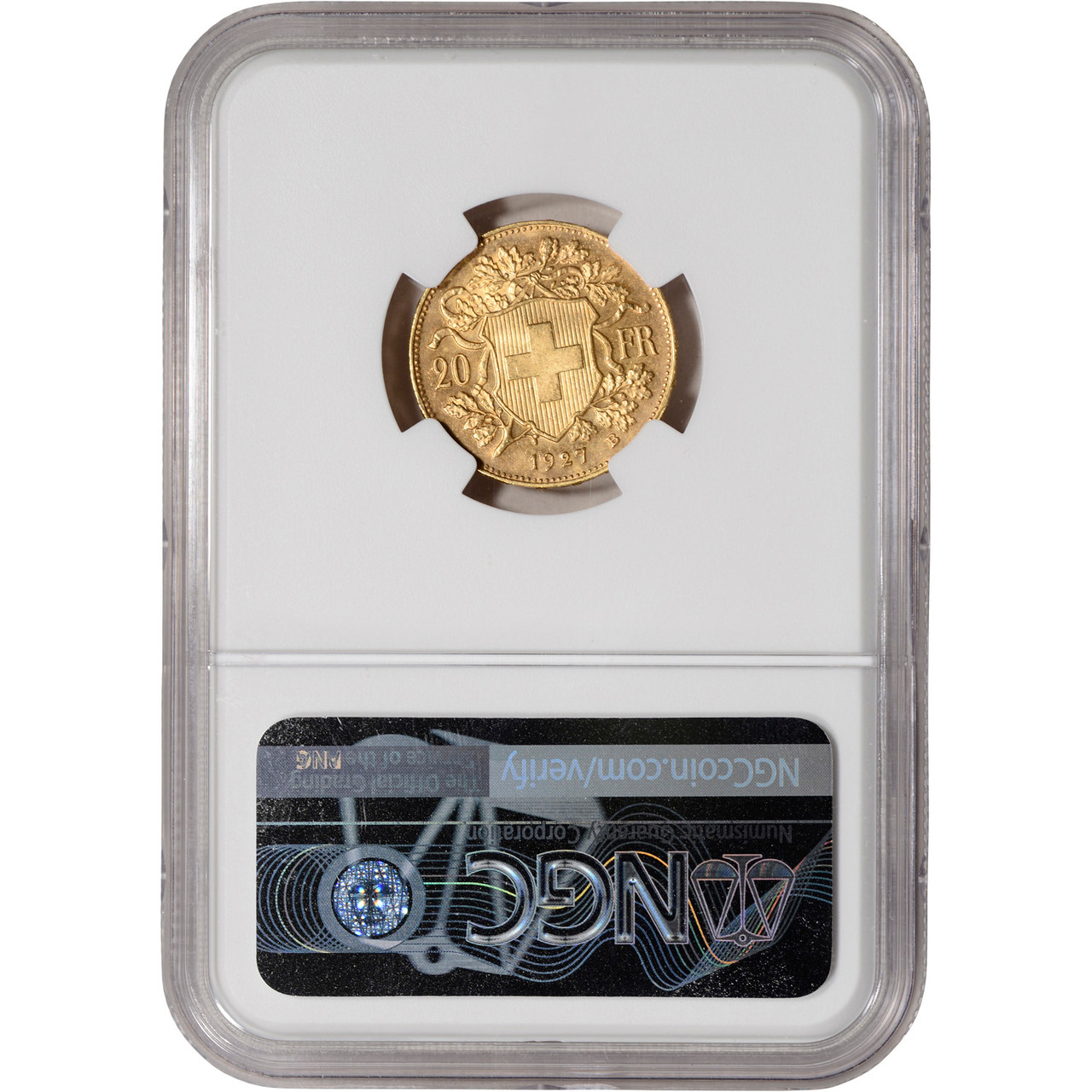 1927 B Switzerland Gold 20 Francs - NGC MS66+ Plus Grade [WG-02861