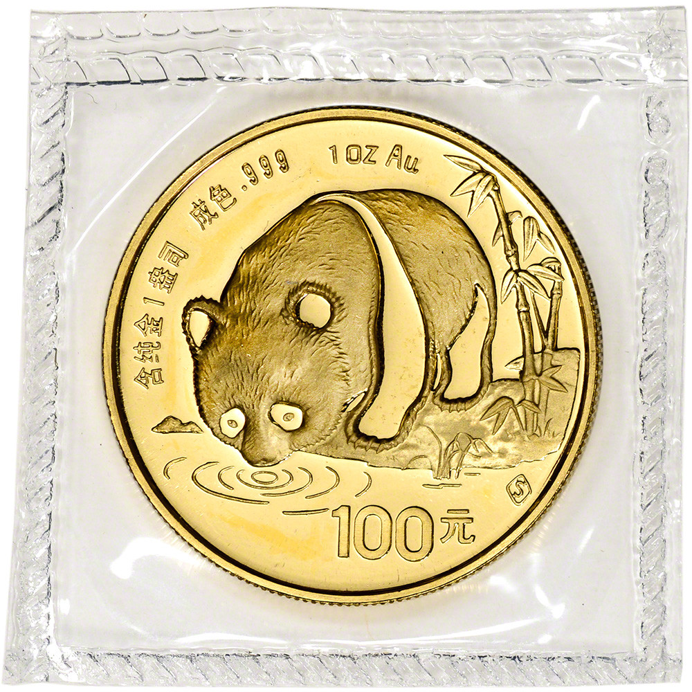 1987-S China Gold Panda 1 oz 100 Yuan - BU - Mint Sealed [87-S-CGP