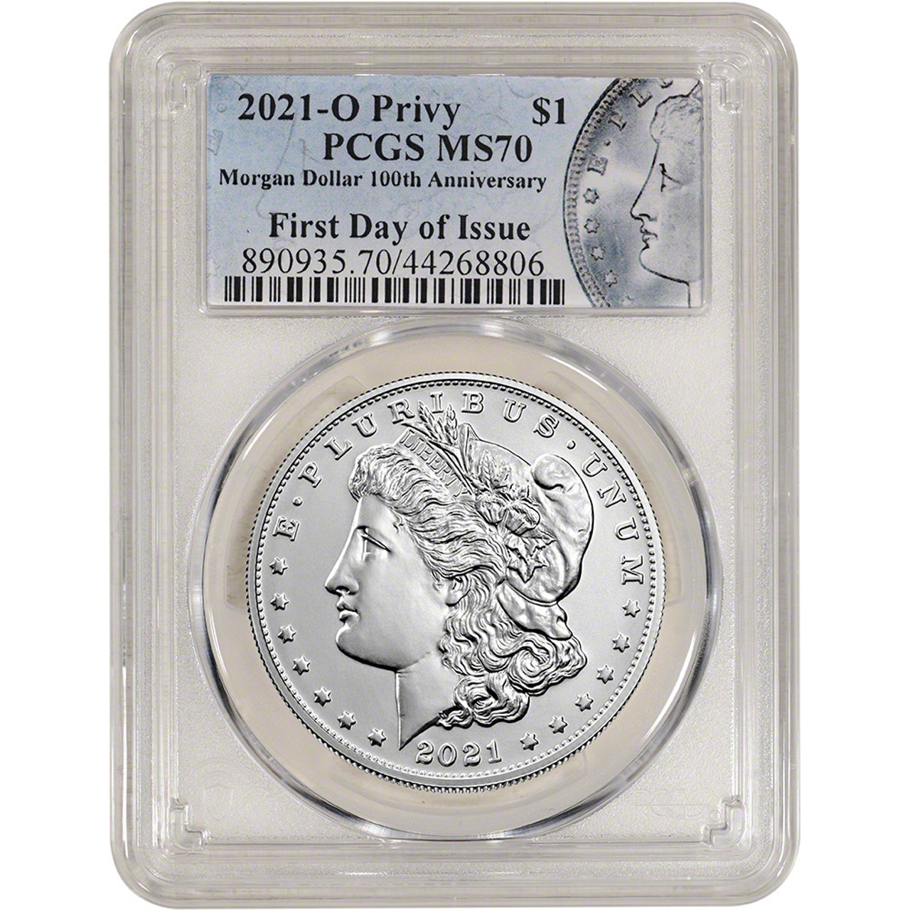 2021 (O) US Morgan Silver Dollar $1 New Orleans Privy PCGS MS70