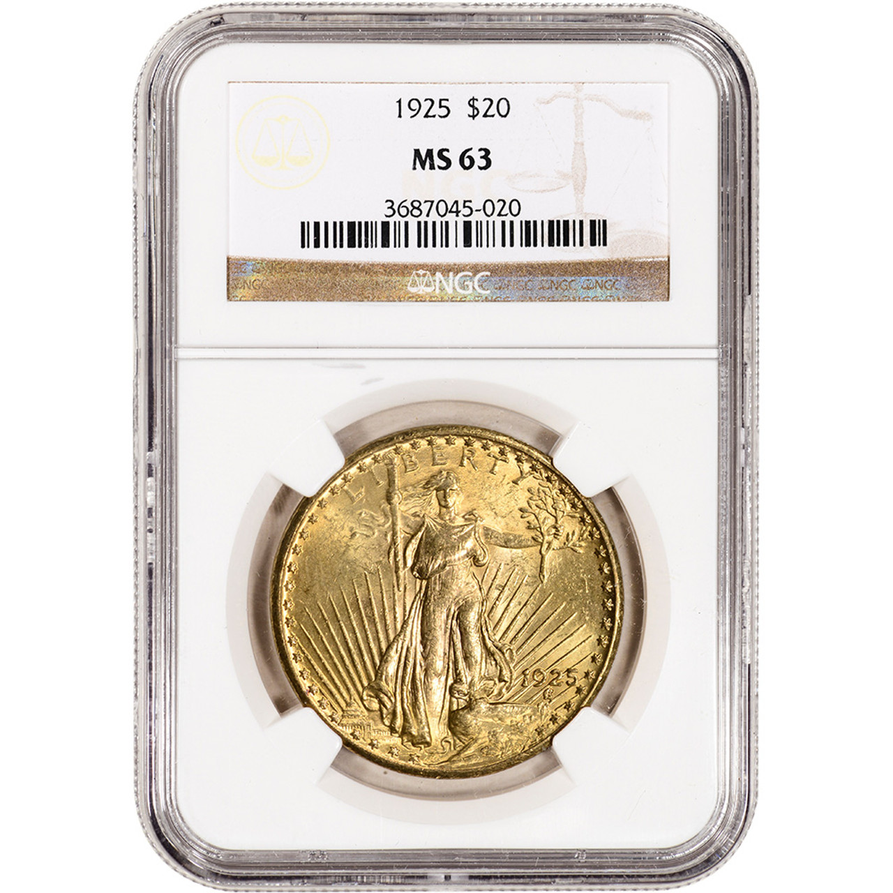 1925 US Gold $20 Saint-Gaudens Double Eagle - NGC MS63 [25-USG-STG