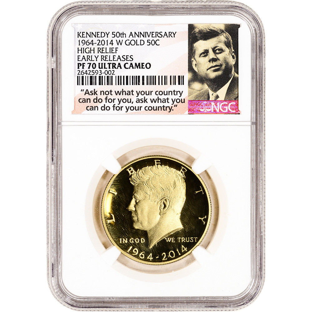 2014 W US Gold 50C Kennedy Proof NGC PF70 - Early Releases - Ask