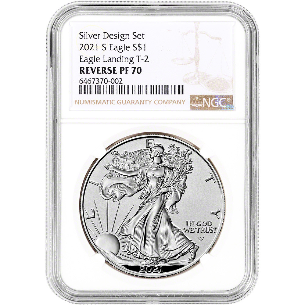 2021 S American Silver Eagle Reverse Proof Type 2 NGC Reverse PF70