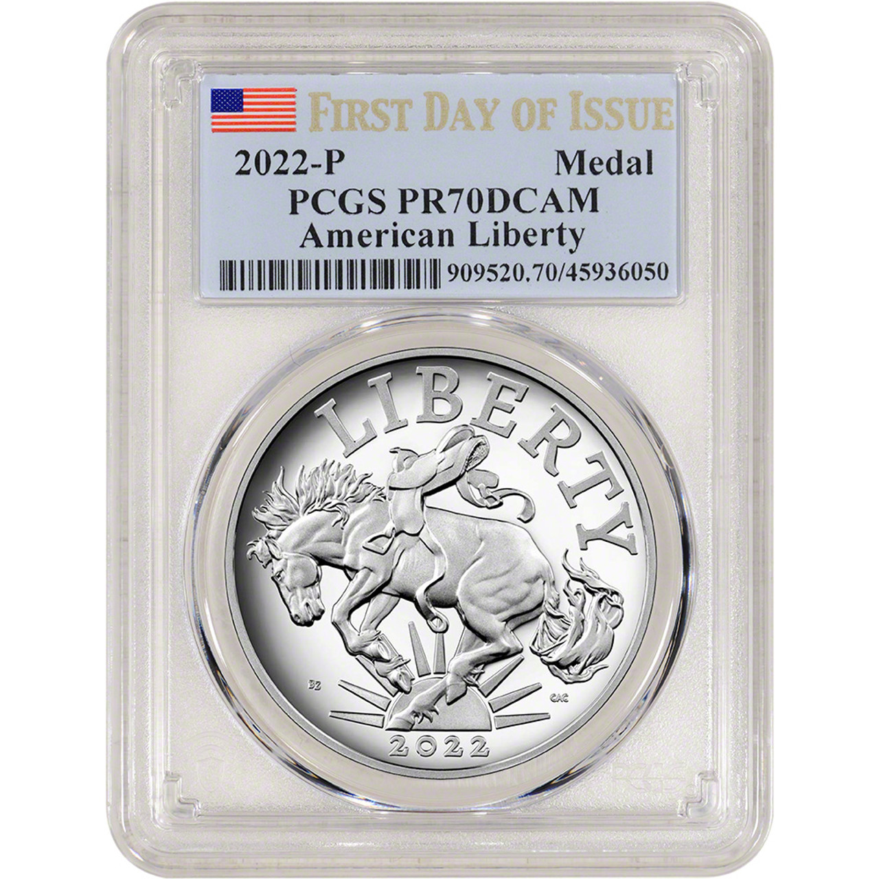 2022 P US American Liberty Silver Medal Proof PCGS PR70 DCAM First