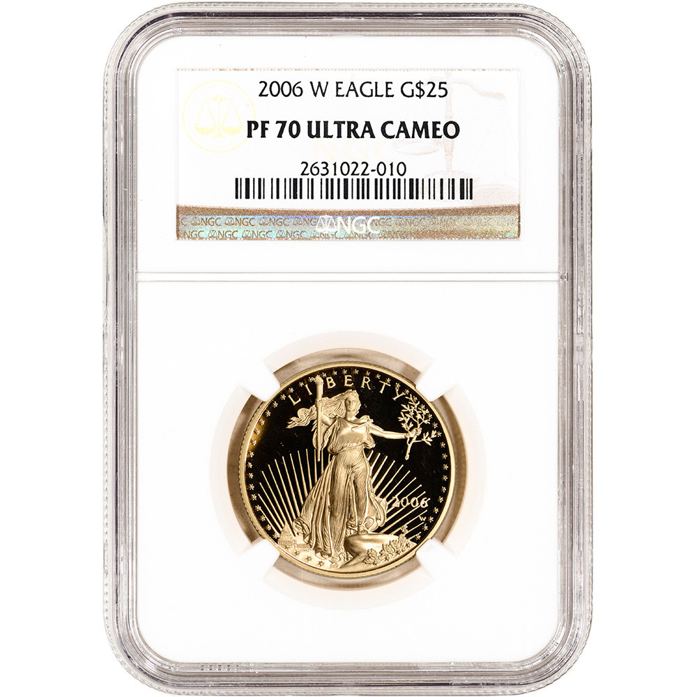 2006 W American Gold Eagle Proof 1/2 oz $25 - NGC PF70 UCAM [06-W