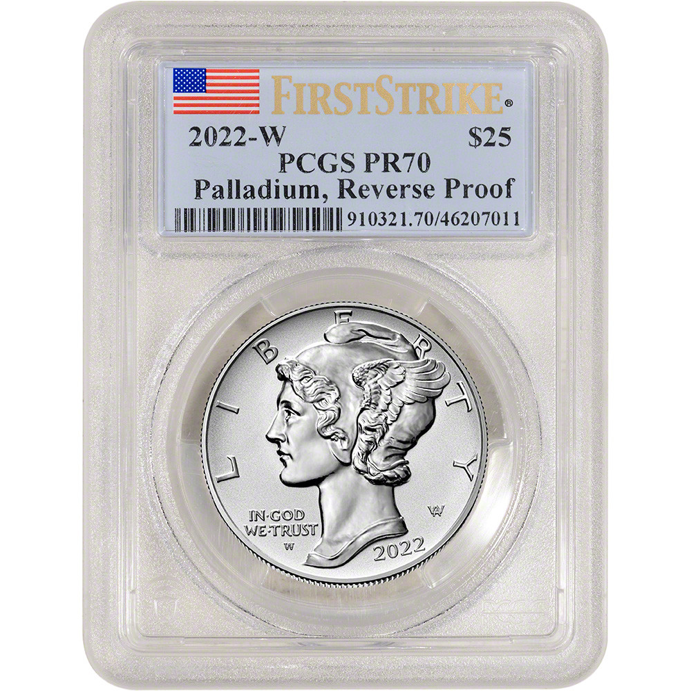 2022 W American Palladium Eagle Reverse Proof 1 oz $25 PCGS PR70