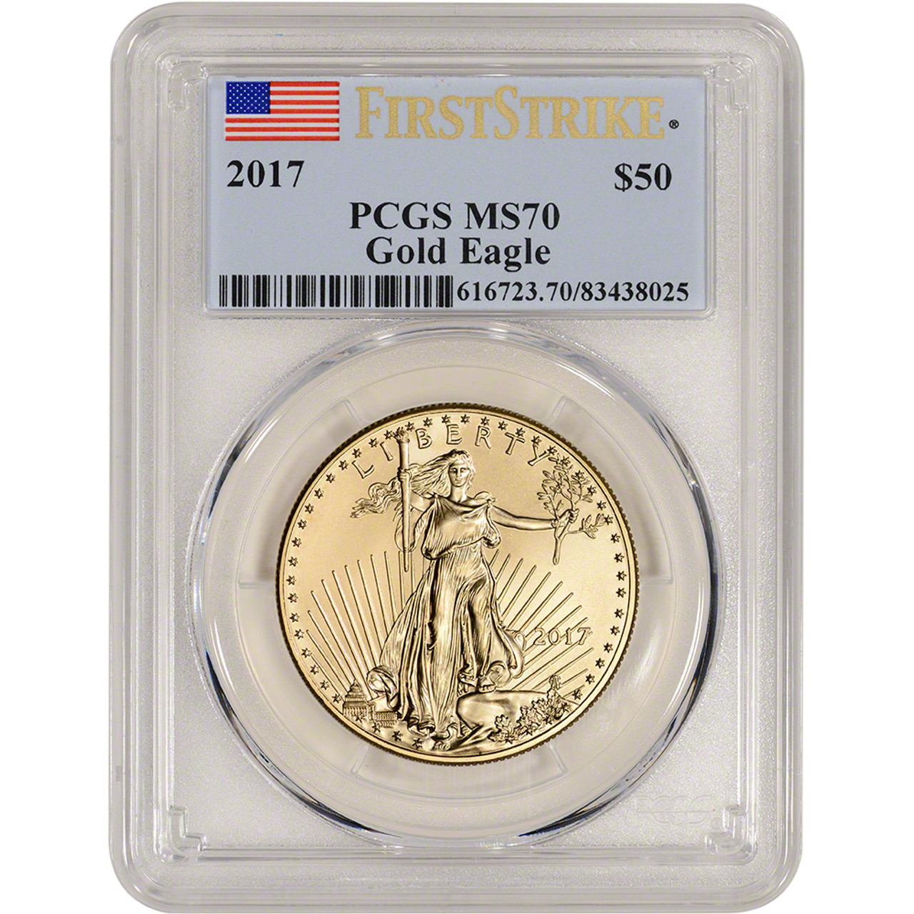 2017 American Gold Eagle (1 oz) $50 - PCGS MS70 First Strike [17