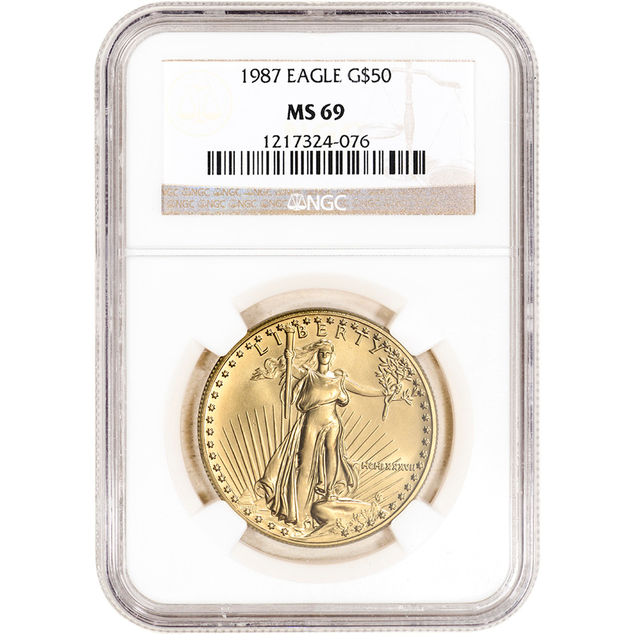 1987 American Gold Eagle 1 oz $50 - NGC MS69 [87-AGE-50-N-MS69