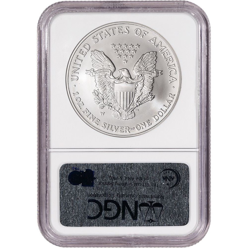 2008年EARLY RELEASES MS69 シルバーイーグル銀貨価格交渉可 2007 W American Silver Eagle Burnished - NGC MS69 Early Releases