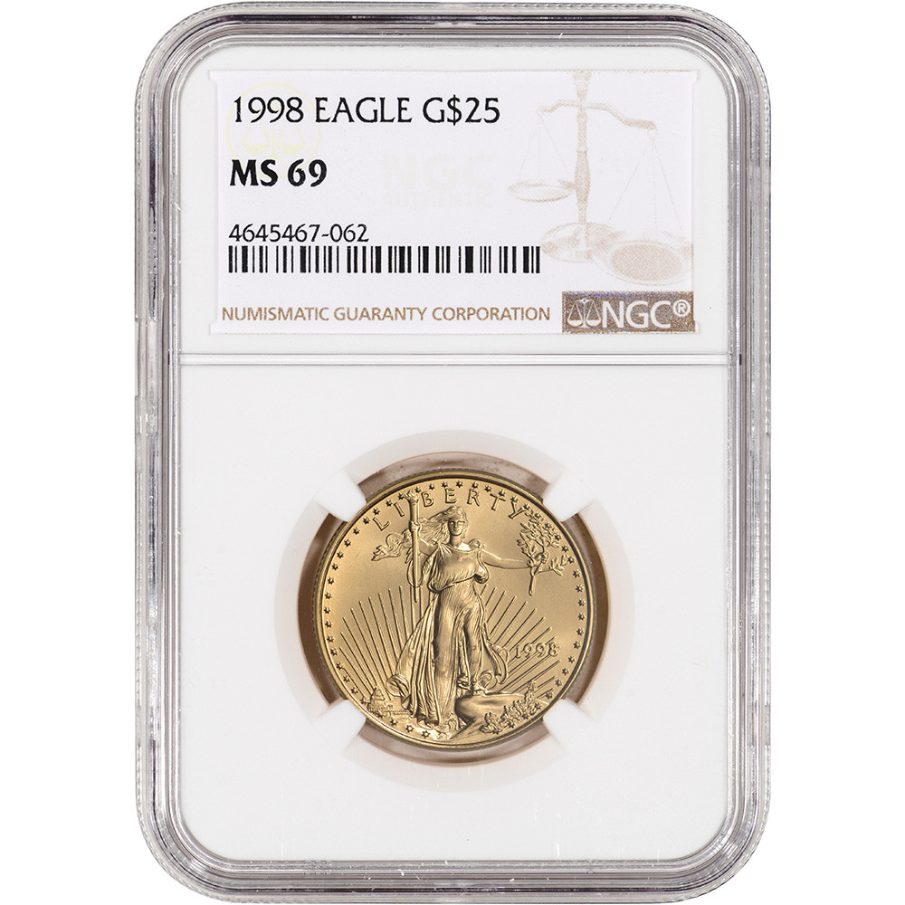 1998 American Gold Eagle 1/2 oz $25 - NGC MS69 [98-AGE-25-N-MS69