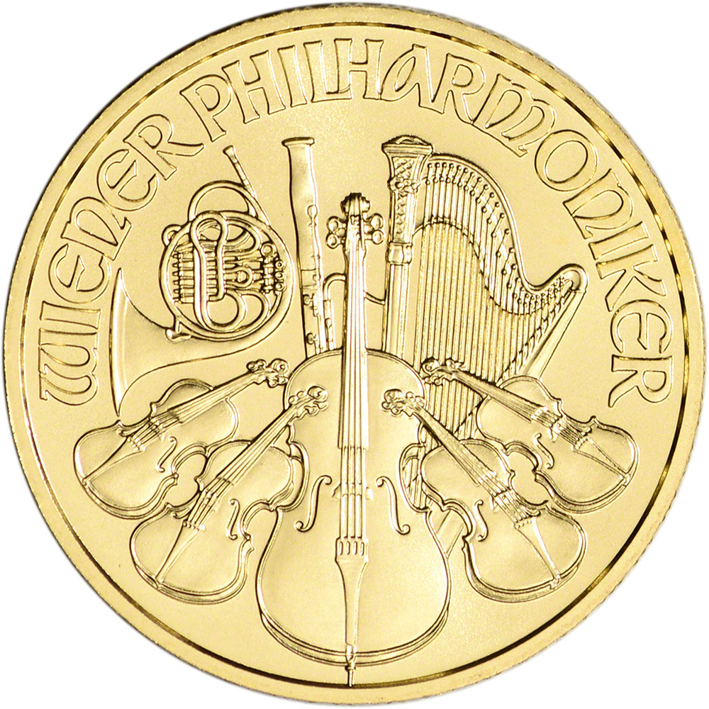 2023 Austria Gold Philharmonic 1/4 oz 25 Euro - 1 Roll 20 BU Coins in ...