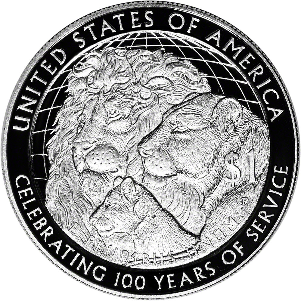 2017 P US Lions Club Commemorative Proof Silver Dollar - Coin in