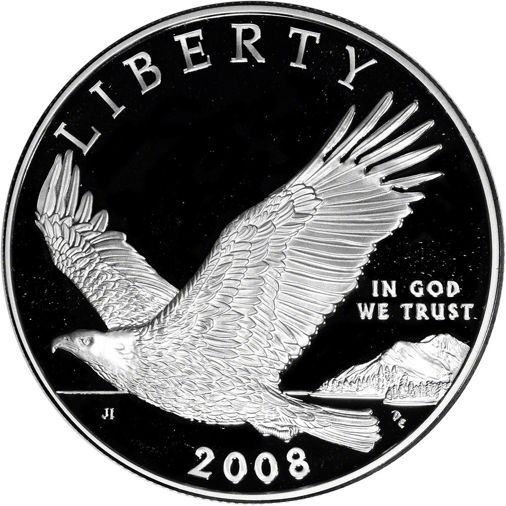 貨幣 アメリカ 2008年-P ハクトウワシ 1ドル銀貨 プルーフ硬貨 (裏