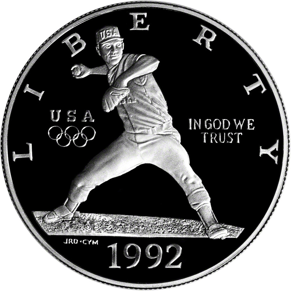1992 S US Olympic Commemorative Proof Silver Dollar - Coin in