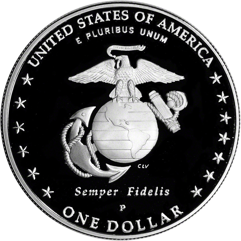 2005 P US Marine Corps Commemorative Proof Silver Dollar - Coin in