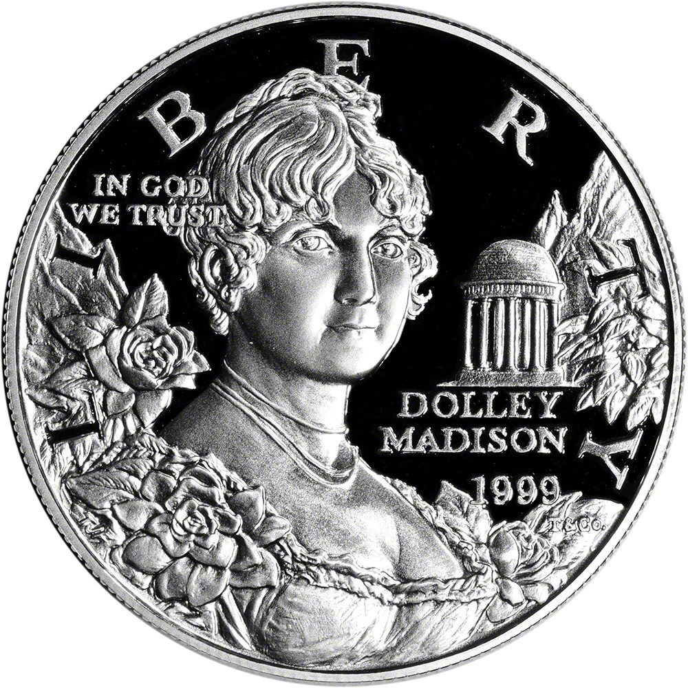 1999 P US Dolley Madison Commemorative Proof Silver Dollar - Coin