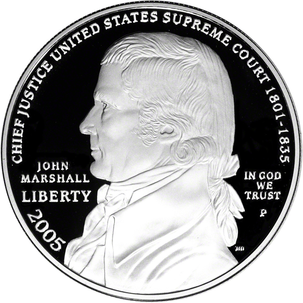 2005 P US Chief Justice John Marshall Commem Proof Silver $1