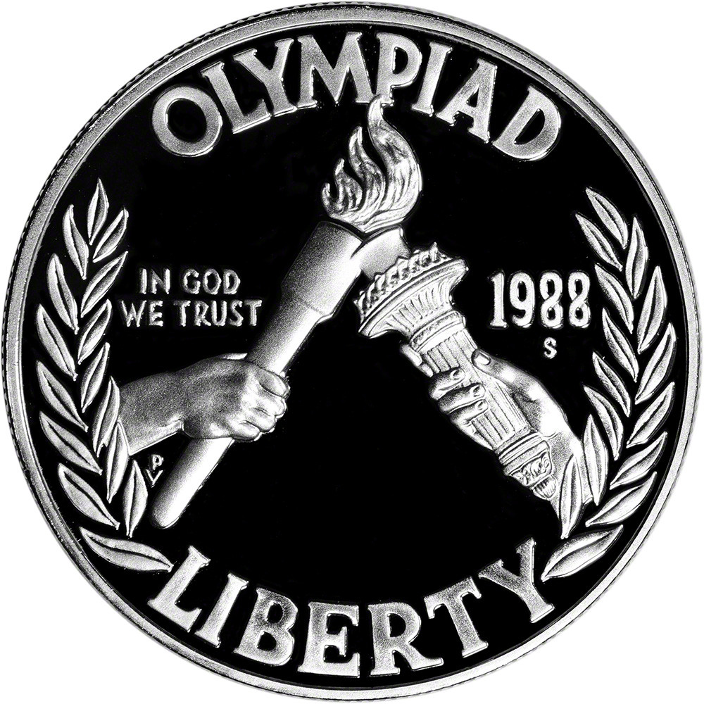 1988 S US Olympic Commemorative Proof Silver Dollar - Coin