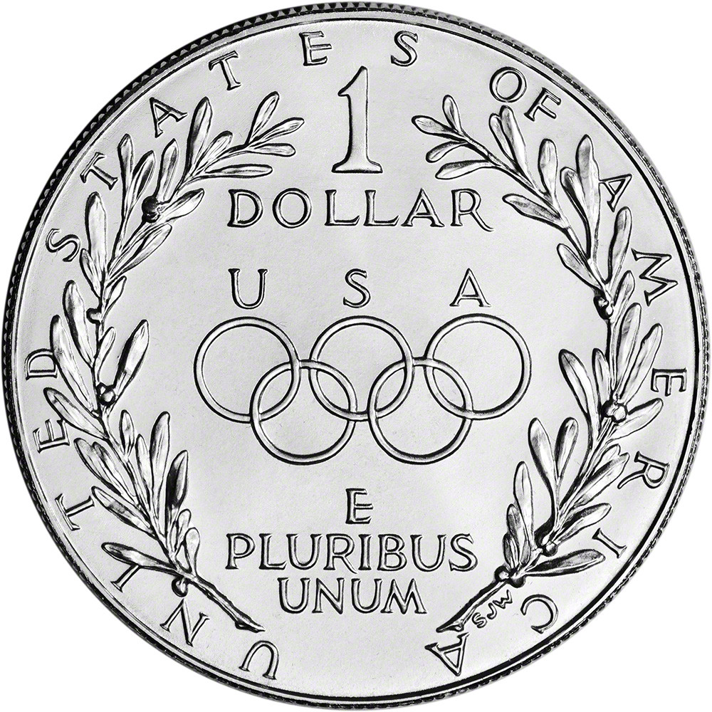 1988 D US Olympic Commemorative BU Silver Dollar - Coin in Capsule