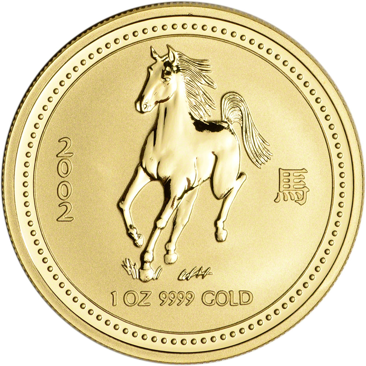 2002 Australia Gold Lunar Series I Year of the Horse 1 oz $100