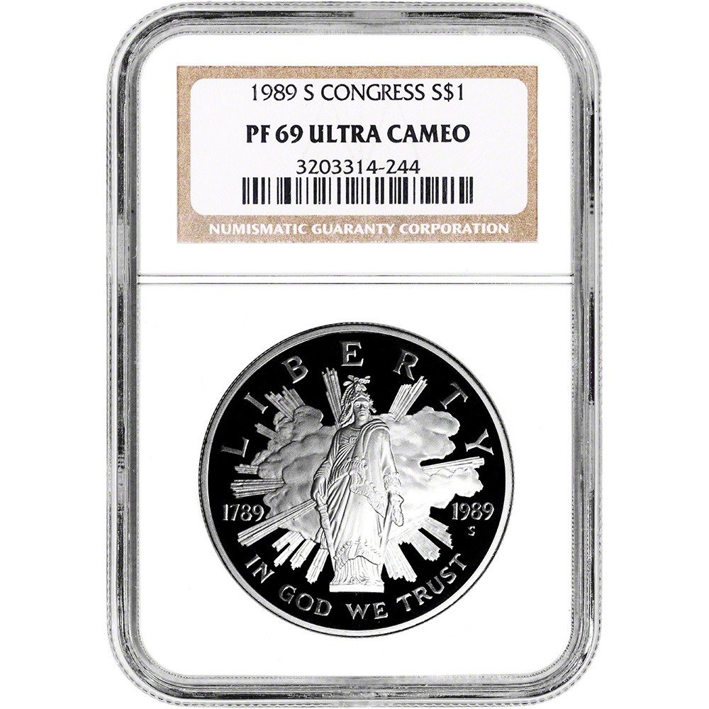 1989 S US Congressional Commemorative Proof Silver Dollar - NGC
