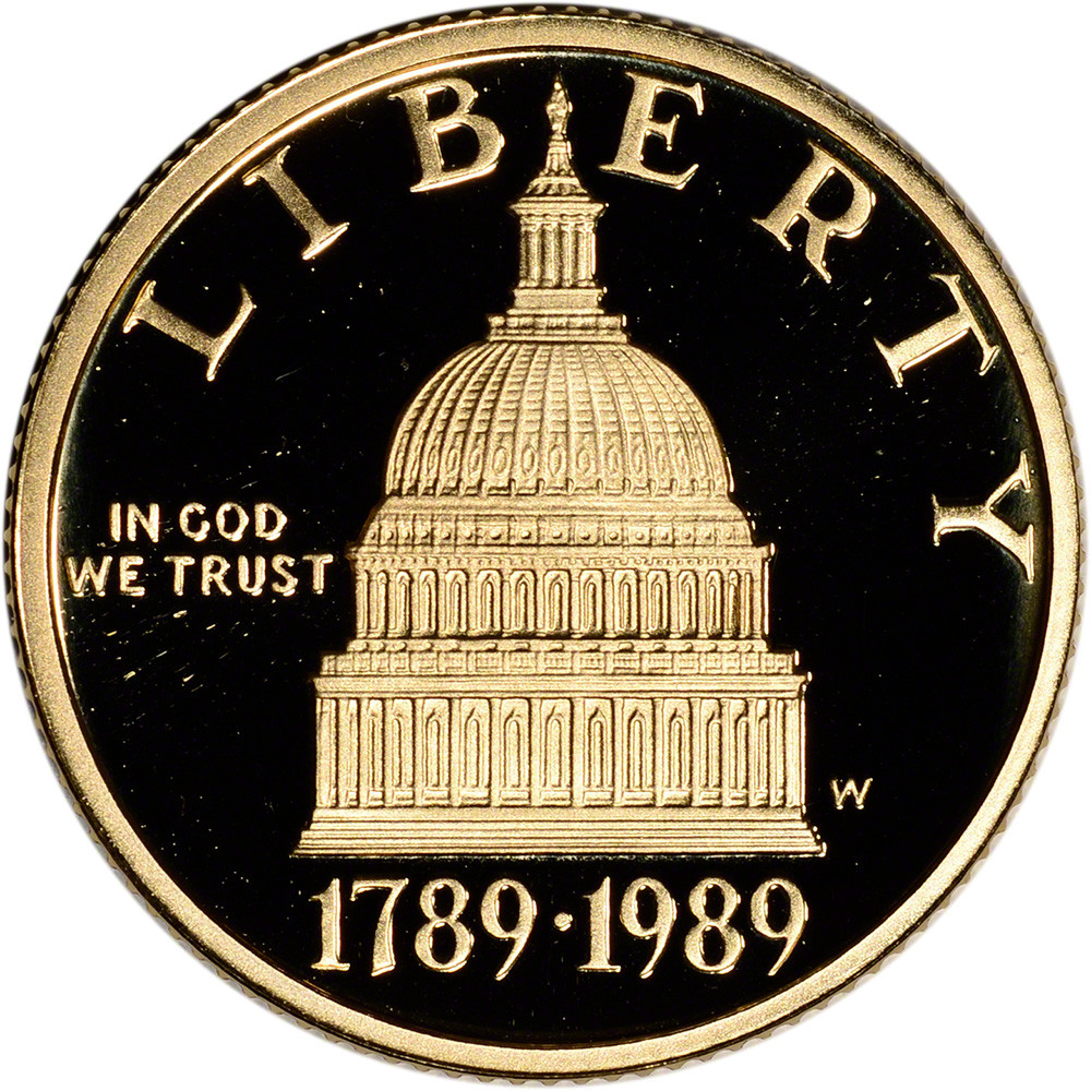 1989 W US Gold $5 Congressional Commemorative Proof - Coin
