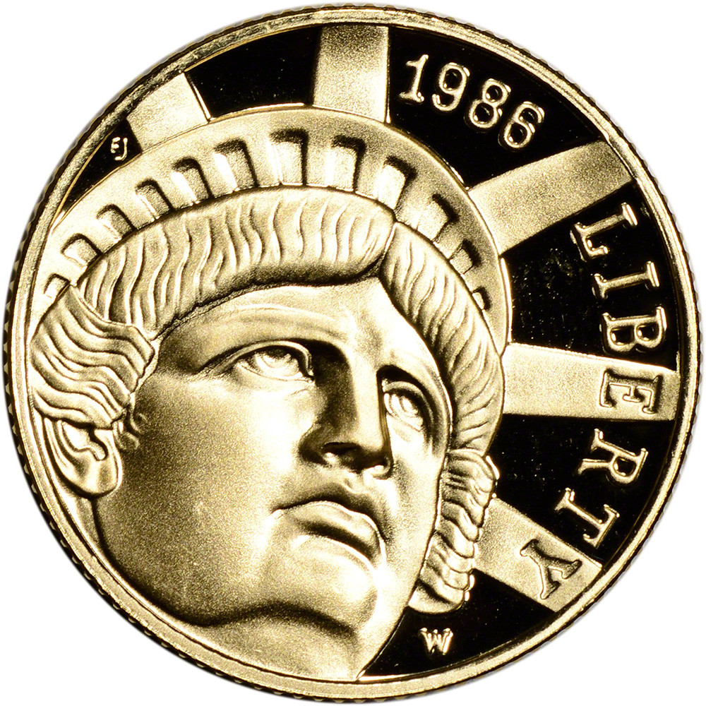 1986 W US Gold $5 Statue of Liberty Commemorative Proof - Coin in