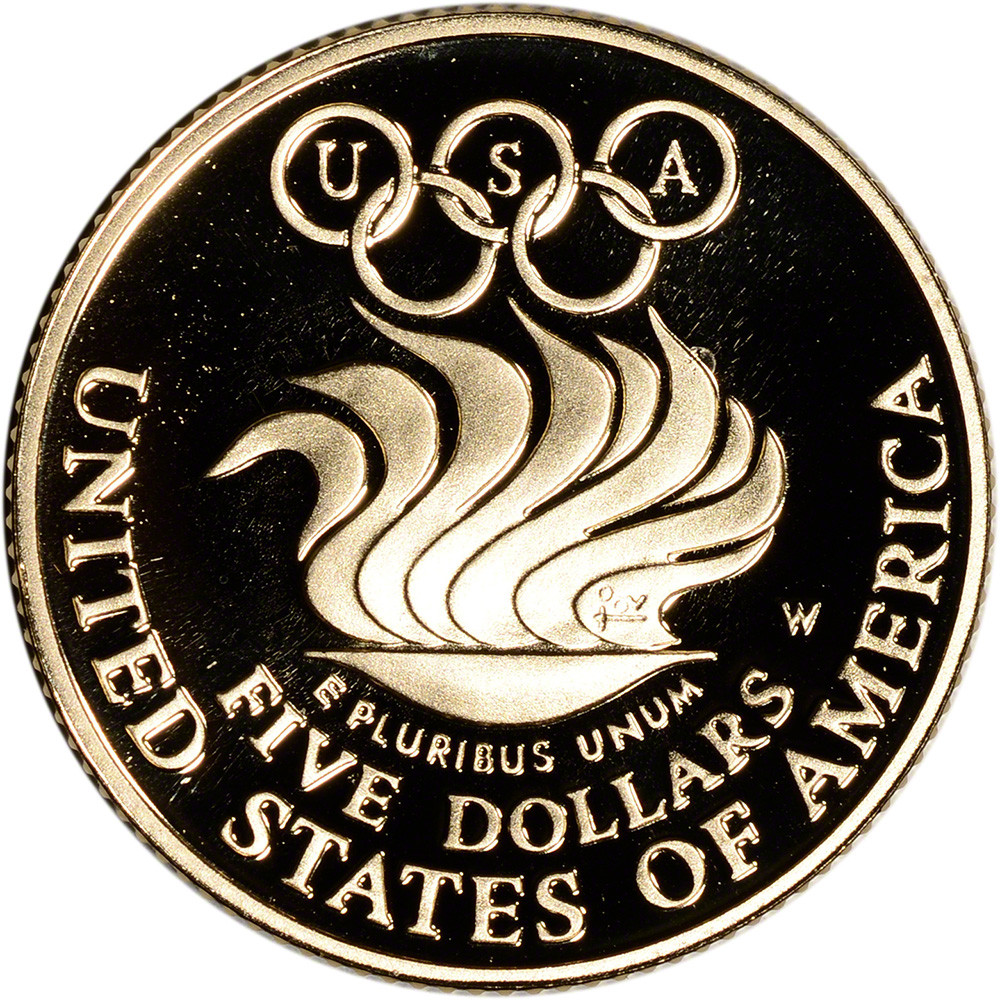 1988 W US Gold $5 Olympic Commemorative Proof - Coin in Capsule