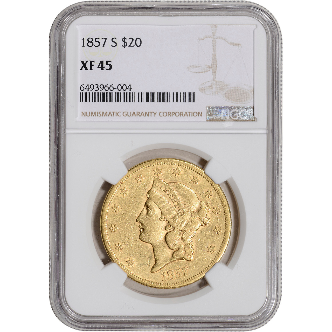 1857 S US Gold $20 Liberty Head Double Eagle - NGC XF45 [USG-04120 ...