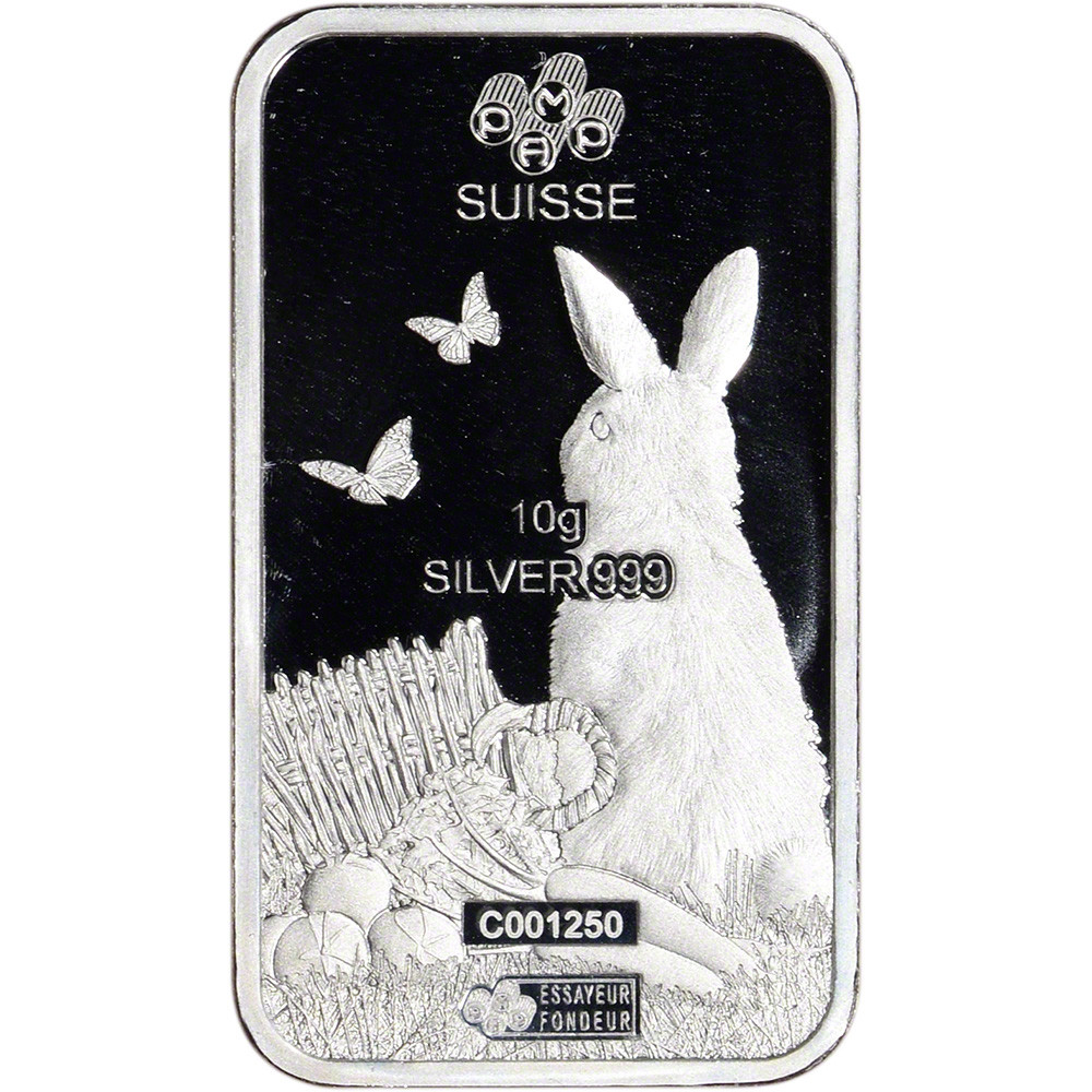 10 gram Silver Bar - PAMP Suisse - Lunar Year of the Rabbit - .999 Fine ...