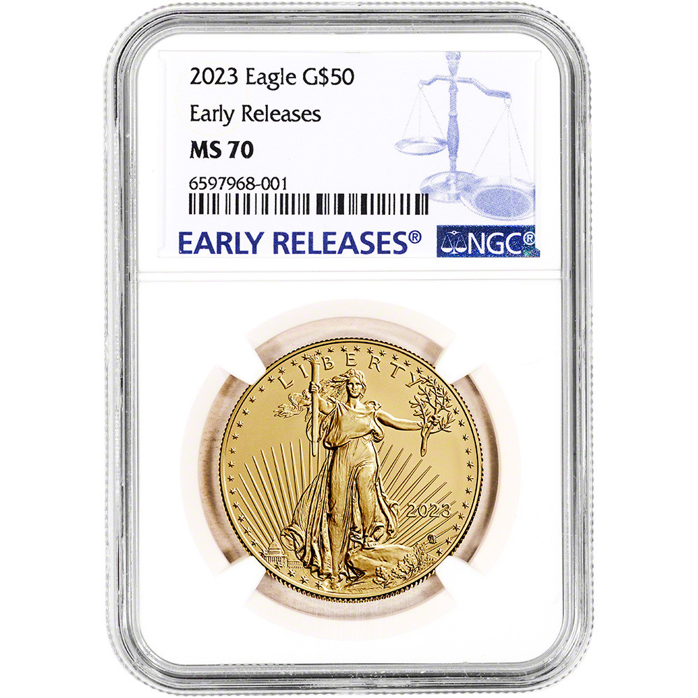 NGC 2023年 MS70 アメリカ American Eagle 0 イーグル銀貨 - Gold