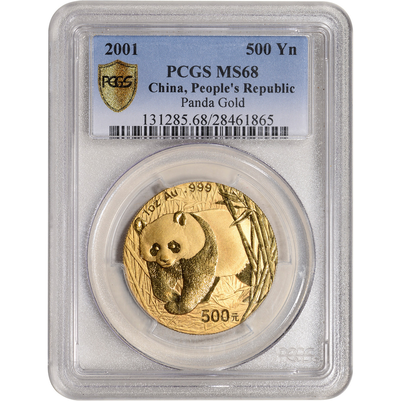 2001 China Gold Panda 1 oz 500 Yuan - PCGS MS68 [WG-02937