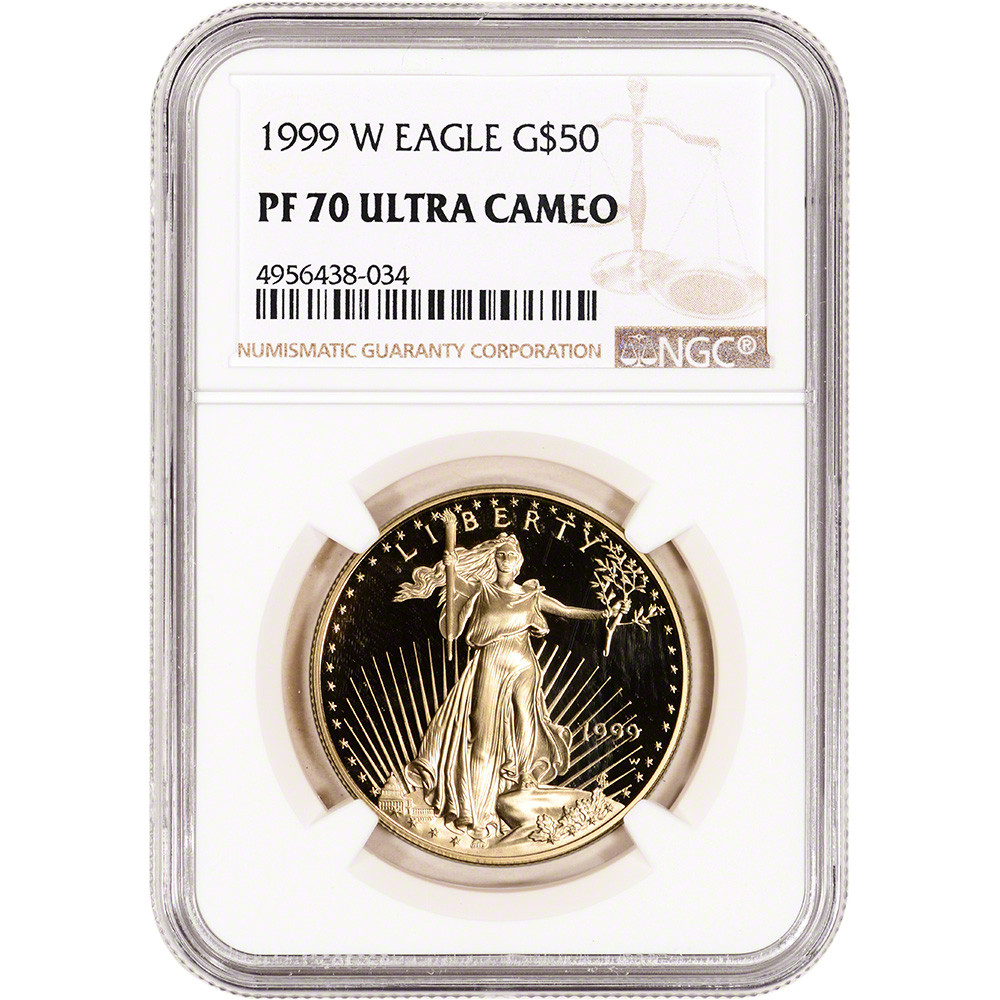 1999 W American Gold Eagle Proof 1 oz $50 - NGC PF70 UCAM [99-W