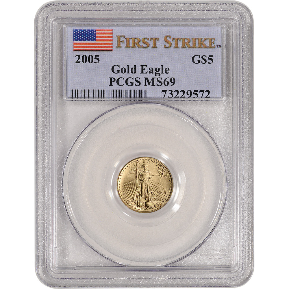 2005 American Gold Eagle 1/10 oz $5 - PCGS MS69 First Strike [05