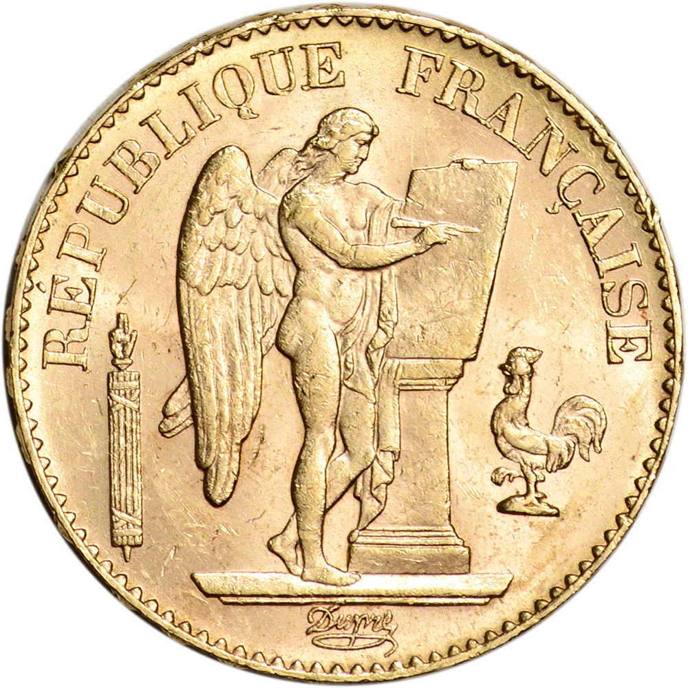 France Gold 20 Francs .1867 oz - Angel - BU - Random Date [X-FR
