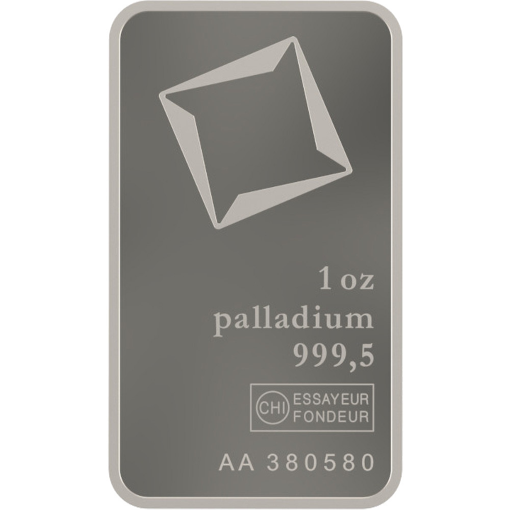 1 oz Palladium Bar - Valcambi Suisse - 999.5 Fine in Assay [PD-Bar