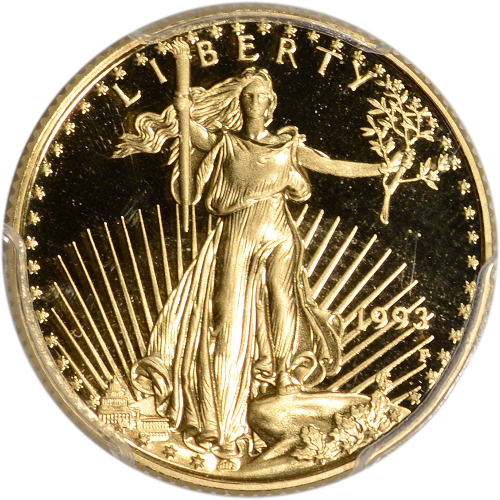 1993 P American Gold Eagle Proof 1/4 oz $10 - PCGS PR69 DCAM