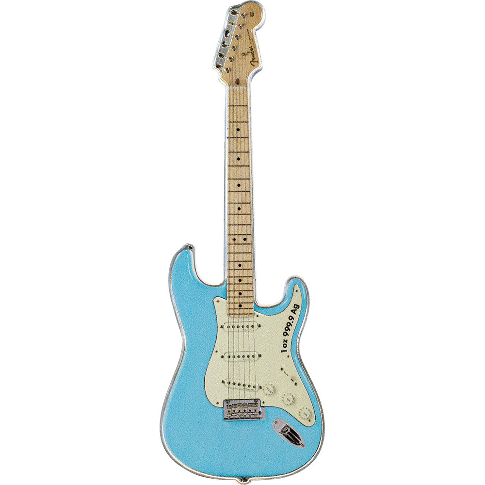 1 oz PAMP Suisse Silver Fender Stratocaster Daphne Blue Guitar in