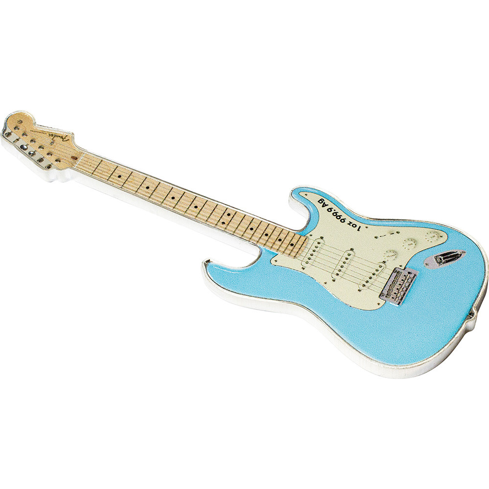 1 oz PAMP Suisse Silver Fender Stratocaster Daphne Blue Guitar in