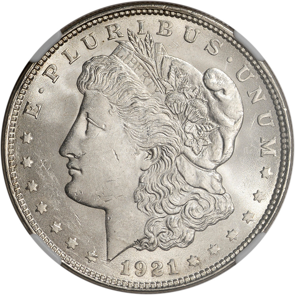 1921年 Morgan Dollar 未流通大型銀貨 NGC認証 トーン❗️ 1921 US Morgan Silver Dollar $1 - NGC Brilliant Uncirculated
