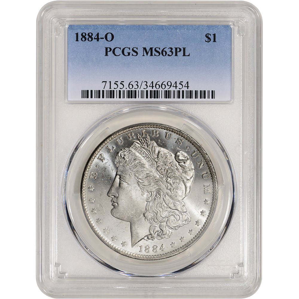 1884 O US Morgan Silver Dollar $1 - PCGS MS63 PL [MORGAN-84-O-P