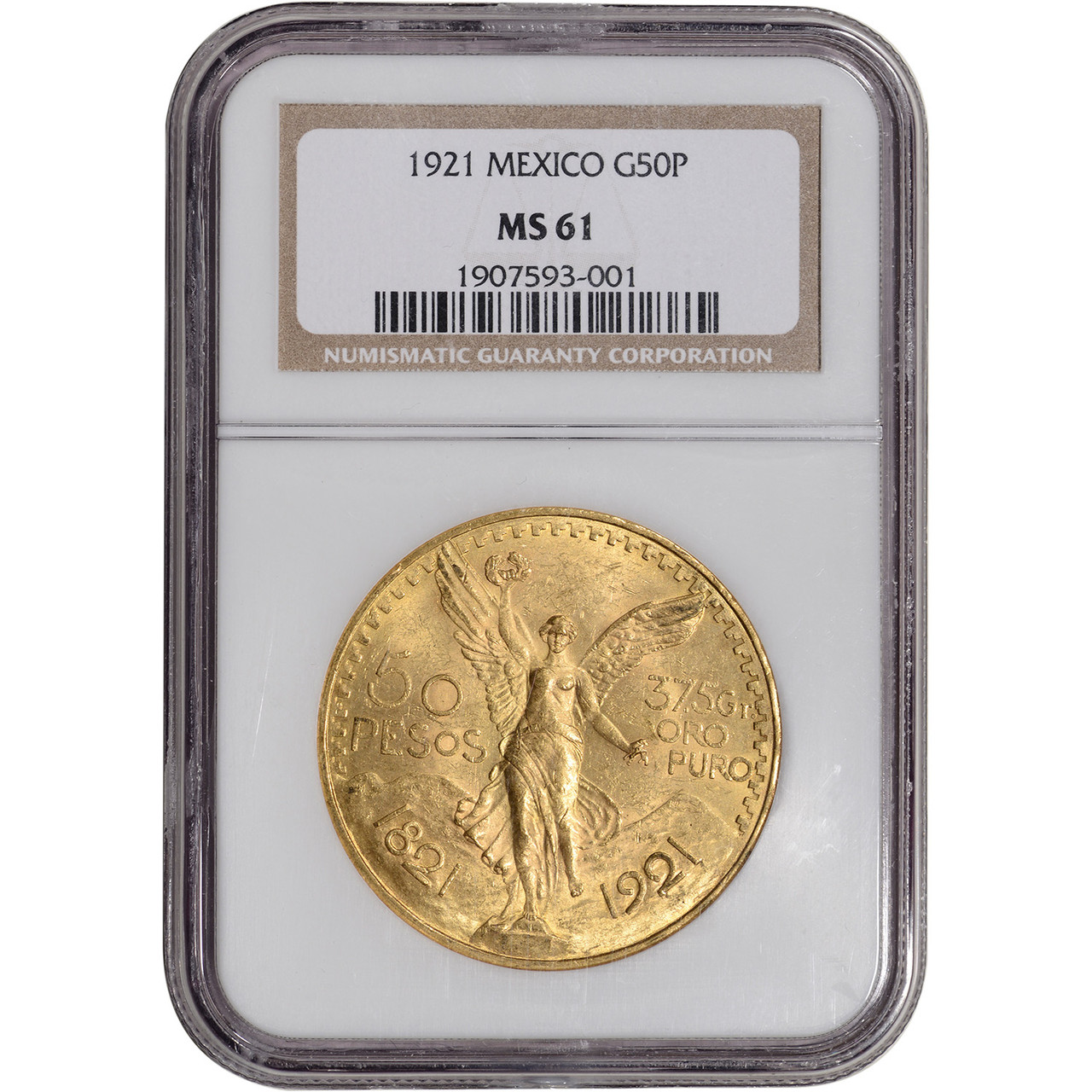 1921 Mexico Gold 50 Pesos - NGC MS61 KM-481 [WG-02981] - Liberty Coin