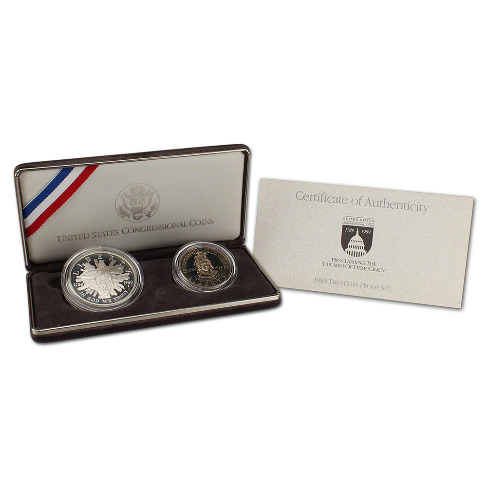 1989 US Congressional 2-Coin Commemorative Proof Set [US-MC-2SET