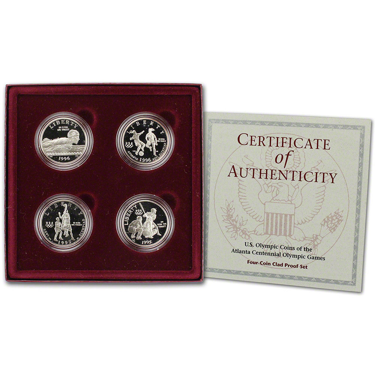 1995 & 1996 US Olympic Games 4 Coin Commemorative Half Dollar