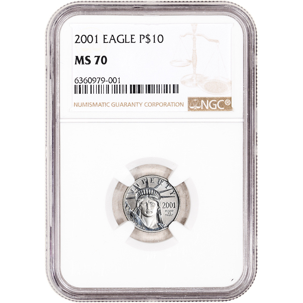 2001 American Platinum Eagle 1/10 oz $10 - NGC MS70 [01-APE-10-N