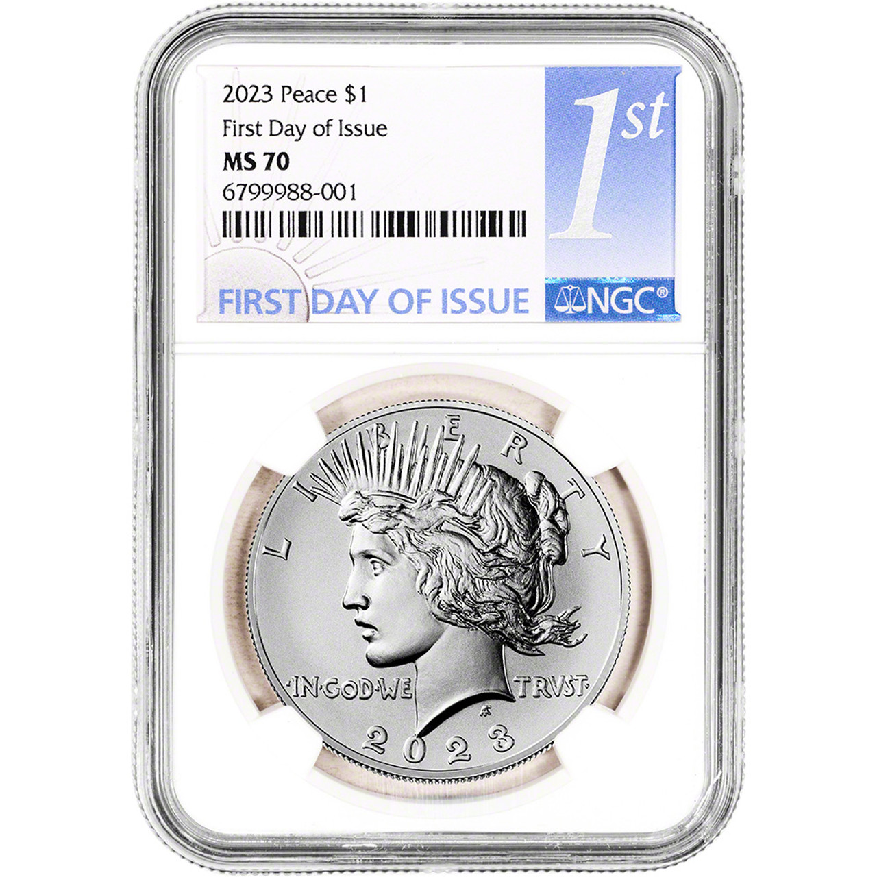 アメリカ2023年ピース1ドル銀貨 NGC MS70 2023 US Peace Silver Dollar $1 NGC MS70 First Day of Issue