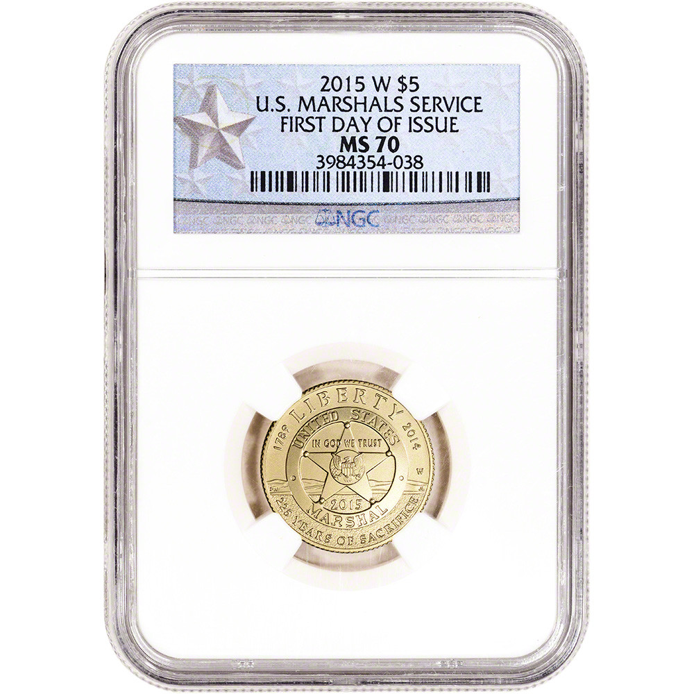 まーちゃん NGC PF69/70☆アメリカ 5-15代大統領 1ドル 2015 W US Gold $5 Marshals Service Commemorative BU - NGC MS70